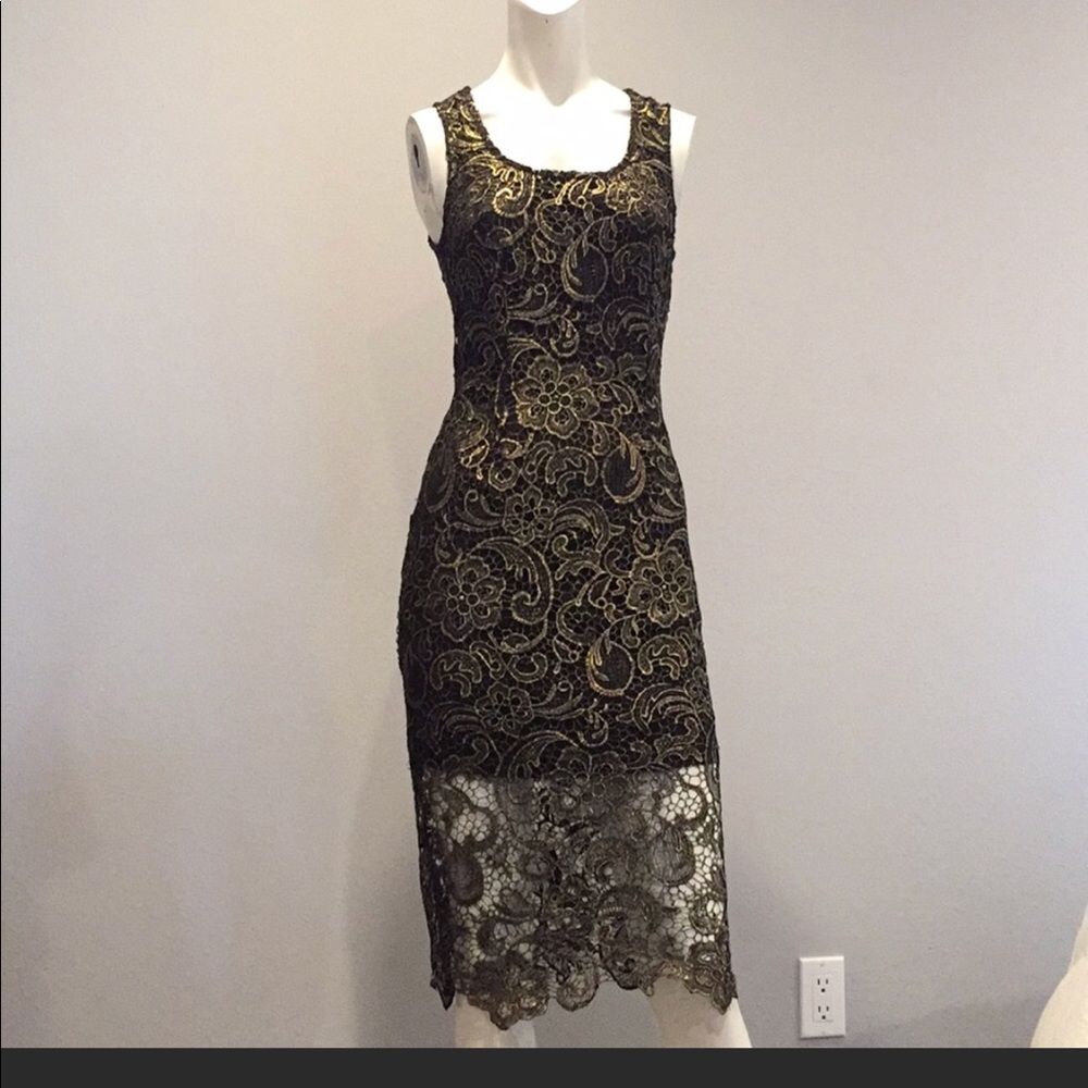 San souci black and gold dress
